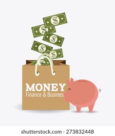 Money design over white background, vector illustration.