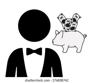 Money design over white background, vector illustration
