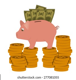 Money design over white background, vector illustration