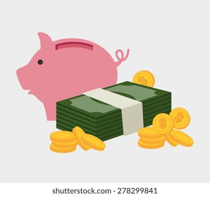 Money design over white background, vector illustration.