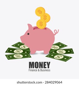 Money design over white background, vector illustration.