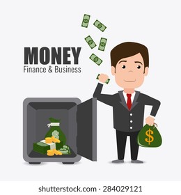Money design over white background, vector illustration.