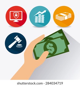 Money design over white background, vector illustration.