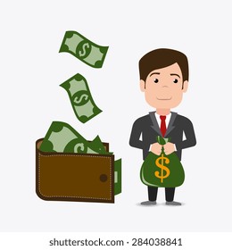 Money design over white background, vector illustration.