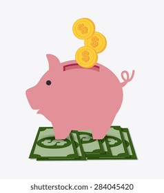 Money design over white background, vector illustration.