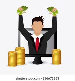 Money design over white background, vector illustration.