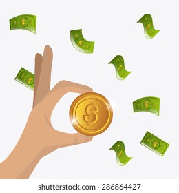 Money design over white background, vector illustration.