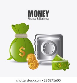 Money design over white background, vector illustration.