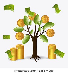 Money design over white background, vector illustration.