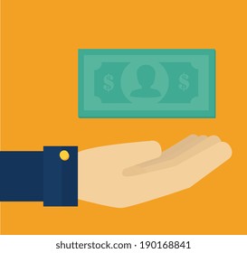 Money design over yellow background, vector illustration