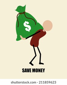 Money design over yellow background, vector illustration