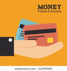 Money design over yellow background, vector illustration