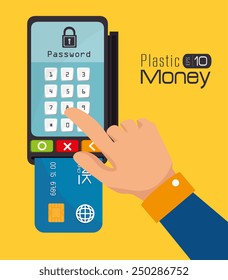 Money design over yellow background, vector illustration.