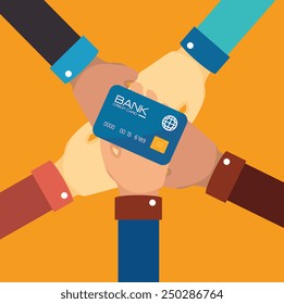 Money design over yellow background, vector illustration.