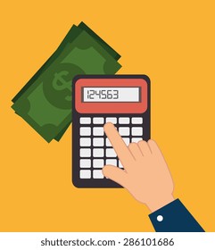 Money design over yellow background, vector illustration.