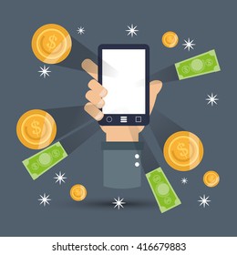 Money design. Payment online. Financial item