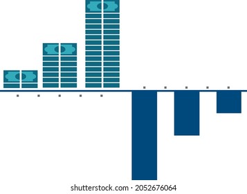 Money diagram vector. Vector financial graphics. Business .Payment. Cash. Modern Marketing illustration. Economy graphic. Finance, transaction