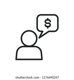 money dialog vector icon