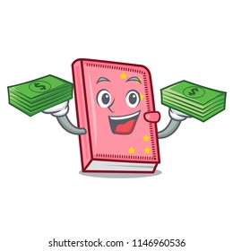 With money diary mascot cartoon style
