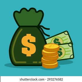 Money digital design, vector illustration.