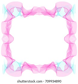 Money, diploma, lace or certificate pattern background frame.
