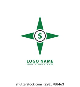 money direction in business vector logo icon. Abstract graphic in simple flat illustration style.
