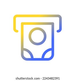 Money dispenser pixel perfect gradient linear ui icon. Automated teller machine. Deposit slot. Line color user interface symbol. Modern style pictogram. Vector isolated outline illustration