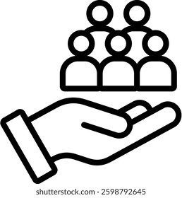 Money Distribution Icon Outline Vector Illustration