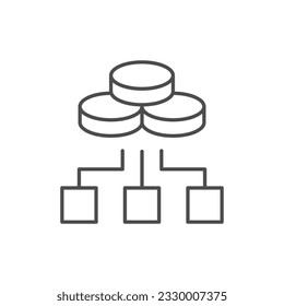 Money diversification line outline icon