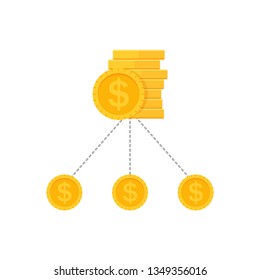 Money Diversification Revenue, Budget Split, Financial Diversification Portfolio. Bill Money Structure Increase.