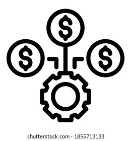 Icono de dividendo de dinero. Icono de vector de dividendos de dinero de contorno para diseño web aislado en fondo blanco
