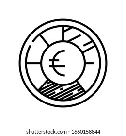 Money division line icon, concept sign, outline vector illustration, linear symbol.