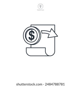 Money document expense Icon. Business Financial theme symbol vector illustration isolated on white background