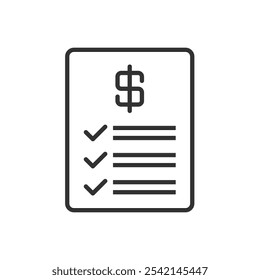 Icono de documento de dinero - icono de Comprobante de Factura