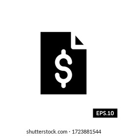 Money Document Icon, Money Document Sign/Symbol Vector