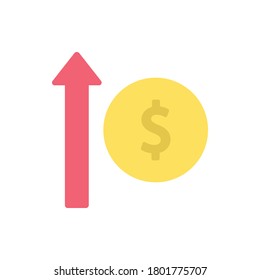 Money, dollar, arrow, up icon. Simple color vector elements of economy icons for ui and ux, website or mobile application