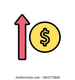 Money, dollar, arrow, up icon. Simple color with outline vector elements of economy icons for ui and ux, website or mobile application