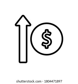Money, dollar, arrow, up icon. Simple line, outline vector elements of economy icons for ui and ux, website or mobile application