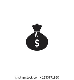 Money dollar bag icon vector