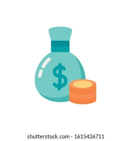 money dollar bag isolated icon vector illustration design