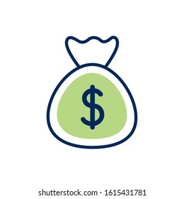 money dollar bag isolated icon vector illustration design