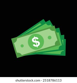 Money, dollar banknotes isolate on white background. Money - Illustration Icons
