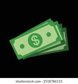  Dinheiro, notas de dólar isoladas sobre fundo branco. Dinheiro - Ícones de ilustração
