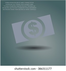 Ilustración vectorial de icono Dinero (billete en dólares)
