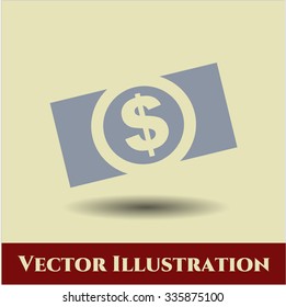 Geld (Dollar-Wechsel), Vektorsymbol oder Symbol