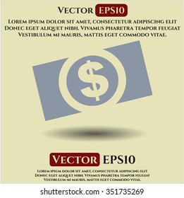Icono vectorial del dinero (billete de dólar)