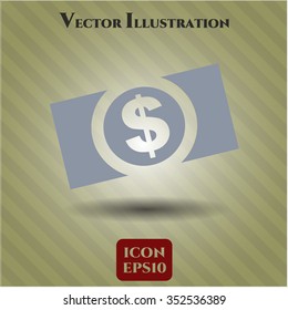 Icono vectorial del dinero (billete de dólar)
