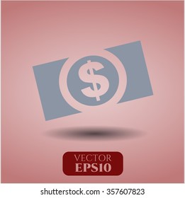 Icono vectorial del dinero (billete de dólar)