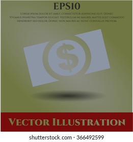 Icono o símbolo vectorial de dinero (billete en dólares)