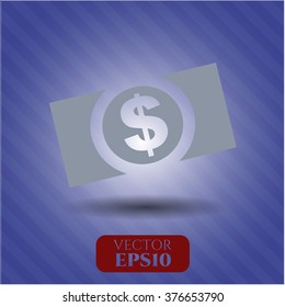 Icono o símbolo vectorial de dinero (billete en dólares)